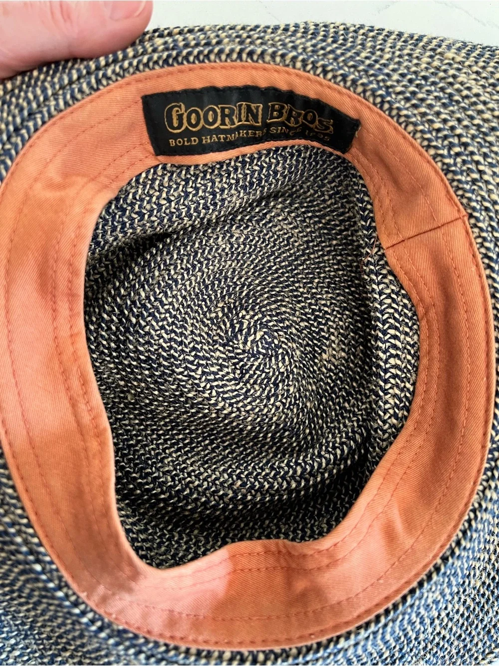 Goorin Bros Woven Summer Hat Blue and Tan